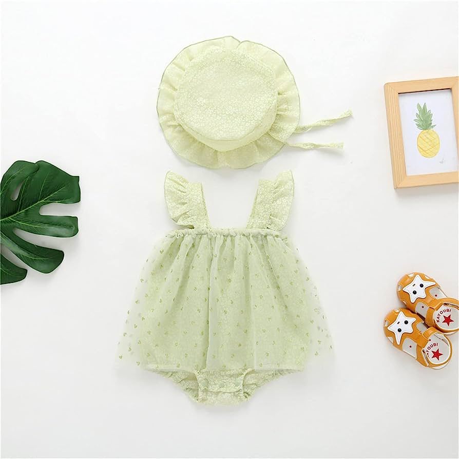 Summer Outfit Infant baby Girl Lace Jumpsuit Rufles Romper Sleeveless Romper Bodysuit