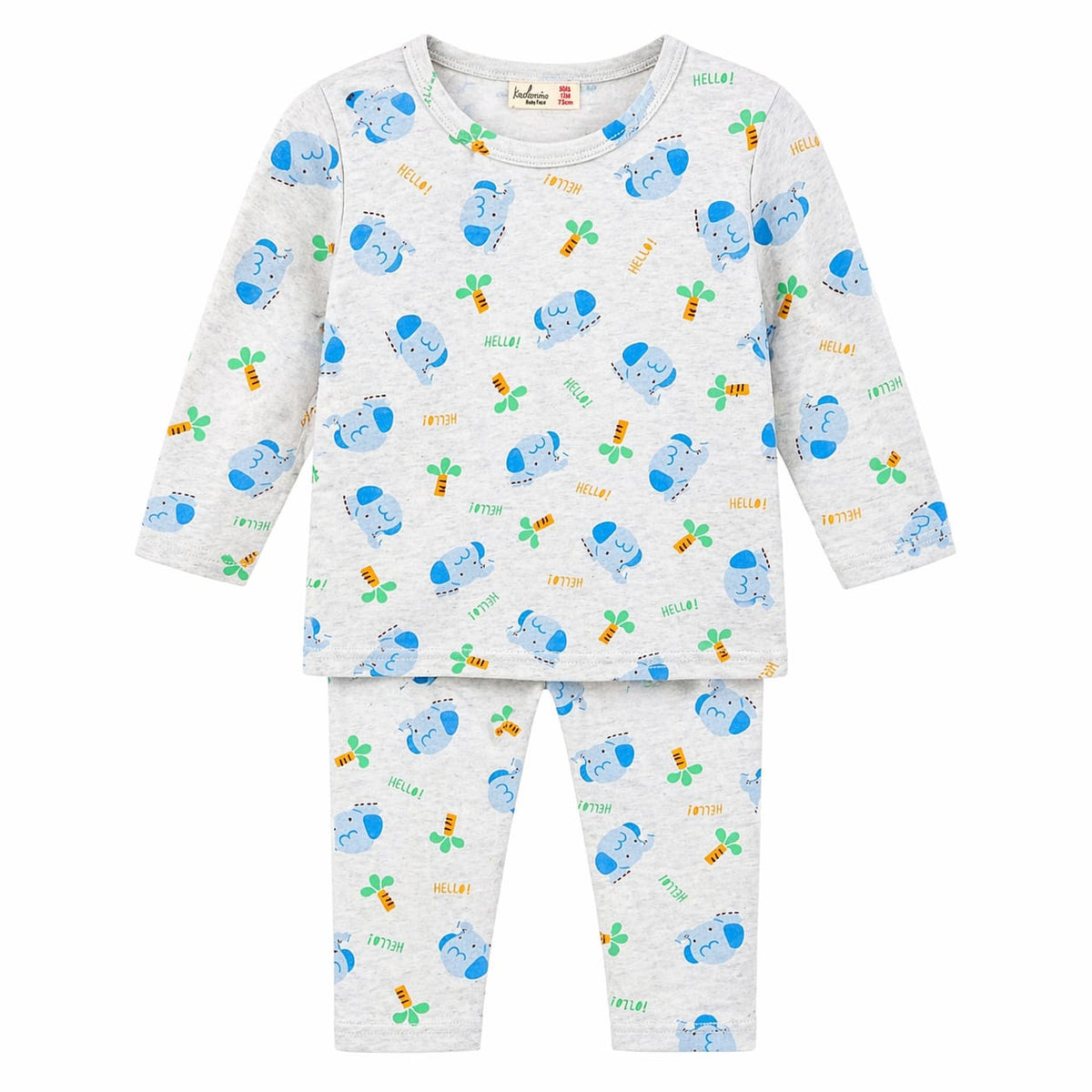 Baby Boy 2PC Round Neck Elephant Suit