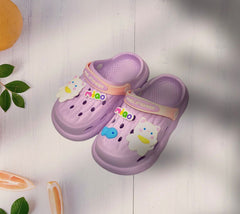 Soft Rubber Sole Cat Crocs-Purple