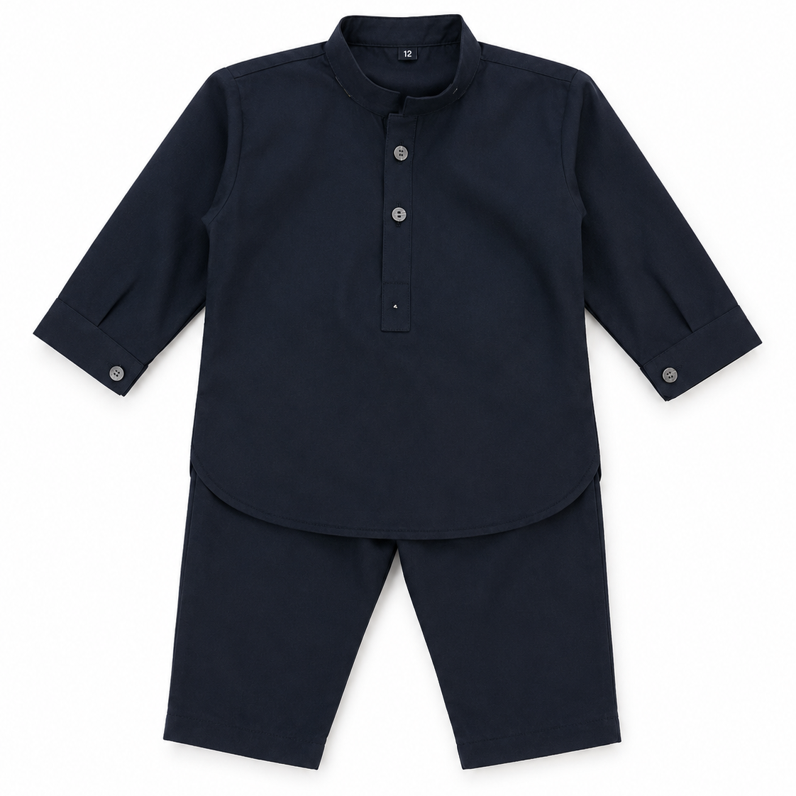 Baby Boy Black Wash-N-Wear Kurta Trouser Set