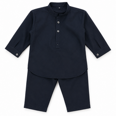 Baby Boy Black Wash-N-Wear Kurta Trouser Set