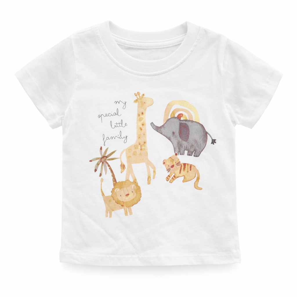 Baby Girl 3-Piece Suit – Zoo Print Top, House Print T-shirt & Pink Shorts