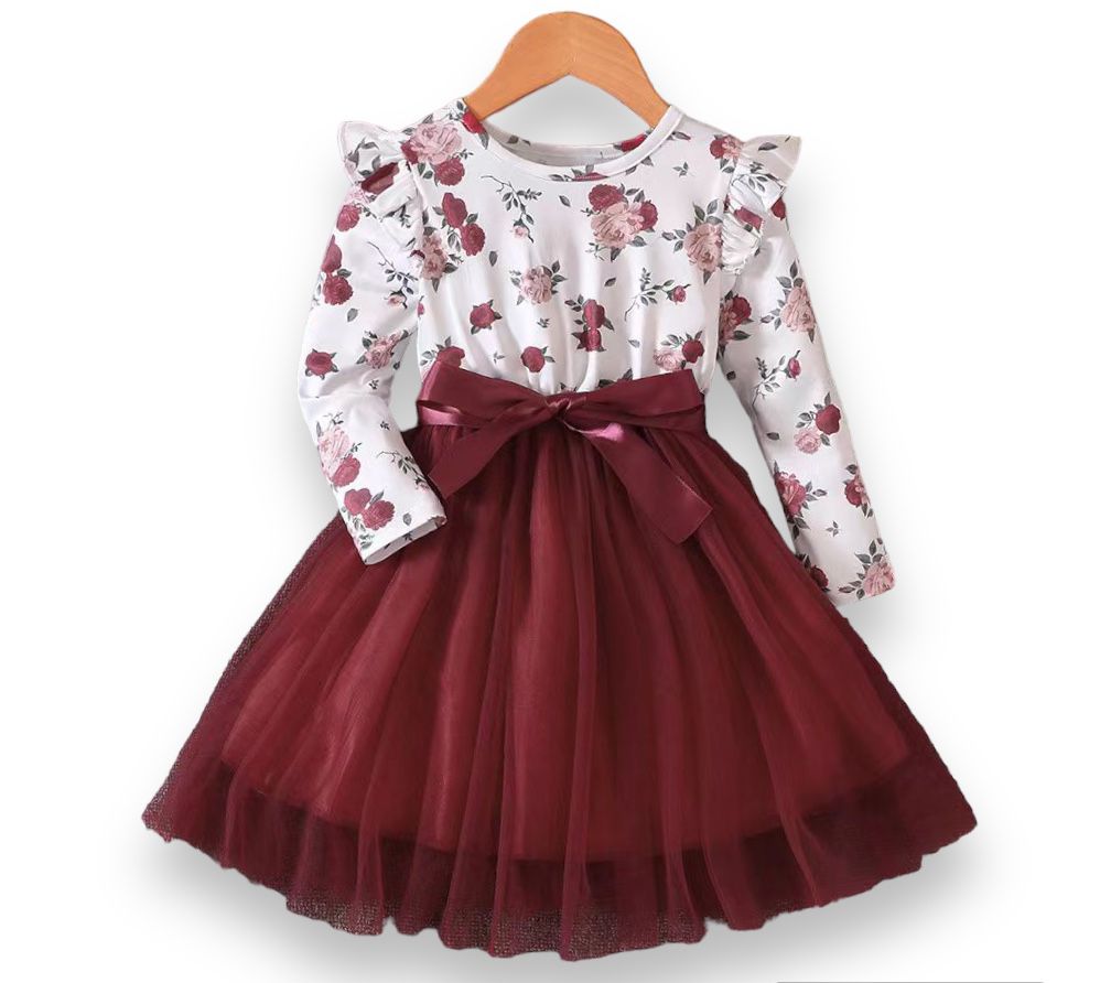 Floral Maroon Frock