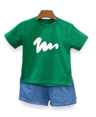 2PC Baby Boy Wave Suit Green