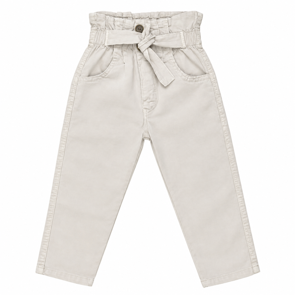 Baby Girl Khaki Cotton Ribs Pant