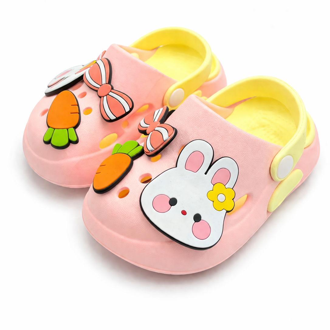 Baby Girl Peach Bunny Clogs