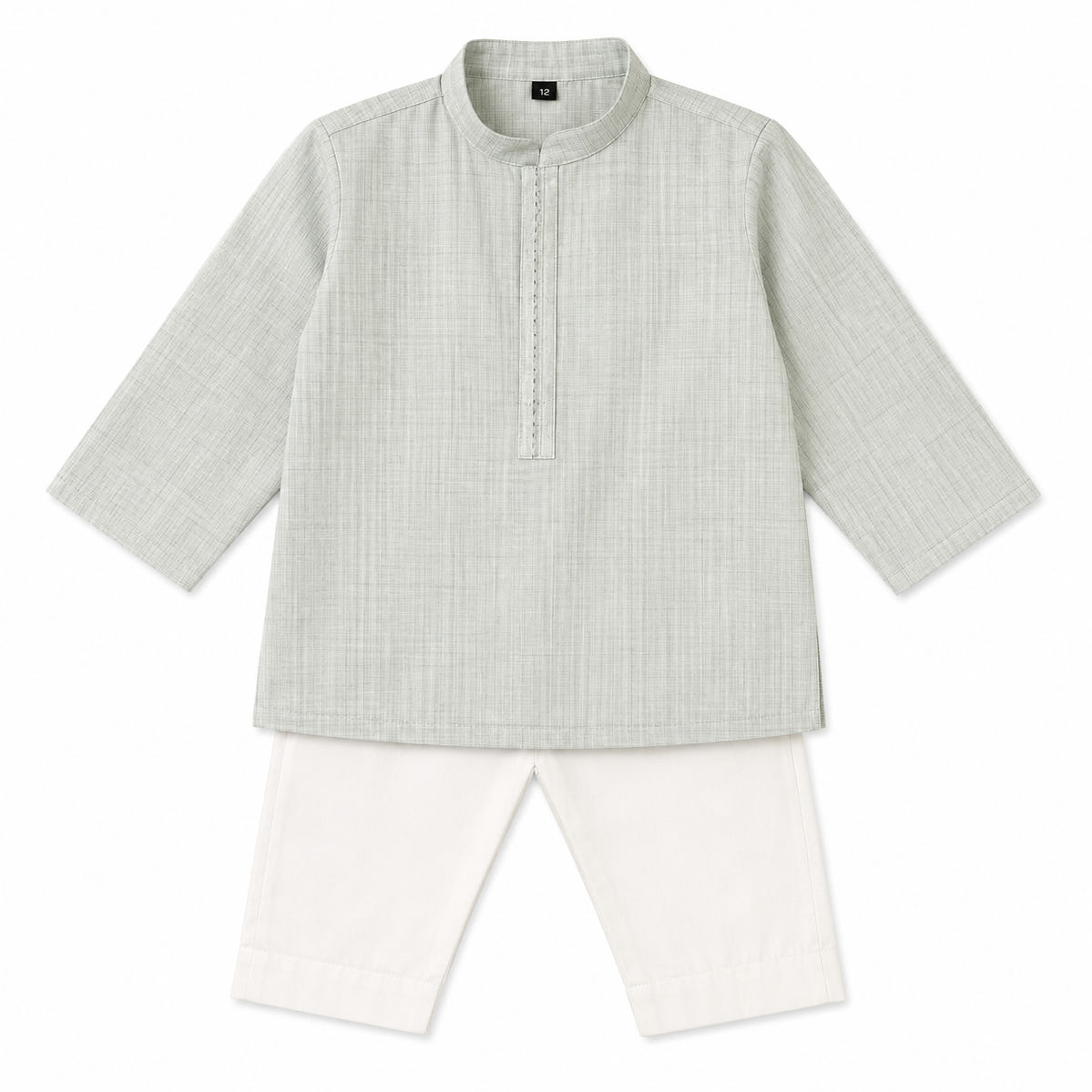 Baby Boy Sage Green Cotton Kurta Trouser Set