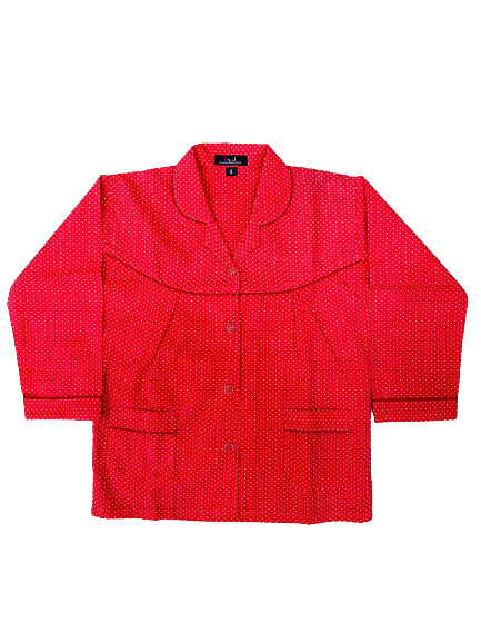 Cotton Night Suit V Neck Style Red