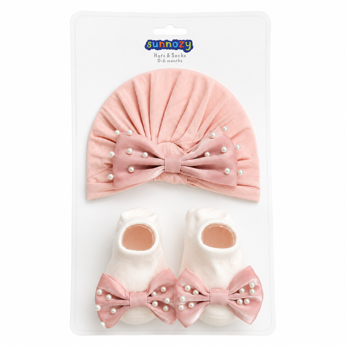 Pink Turban Cap & Socks Set