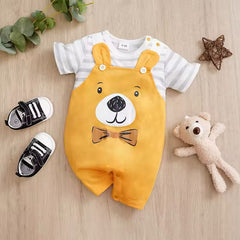 Baby Boy Half Sleeves Bear Romper