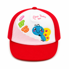 Baby Red Cotton P Cap for Kids
