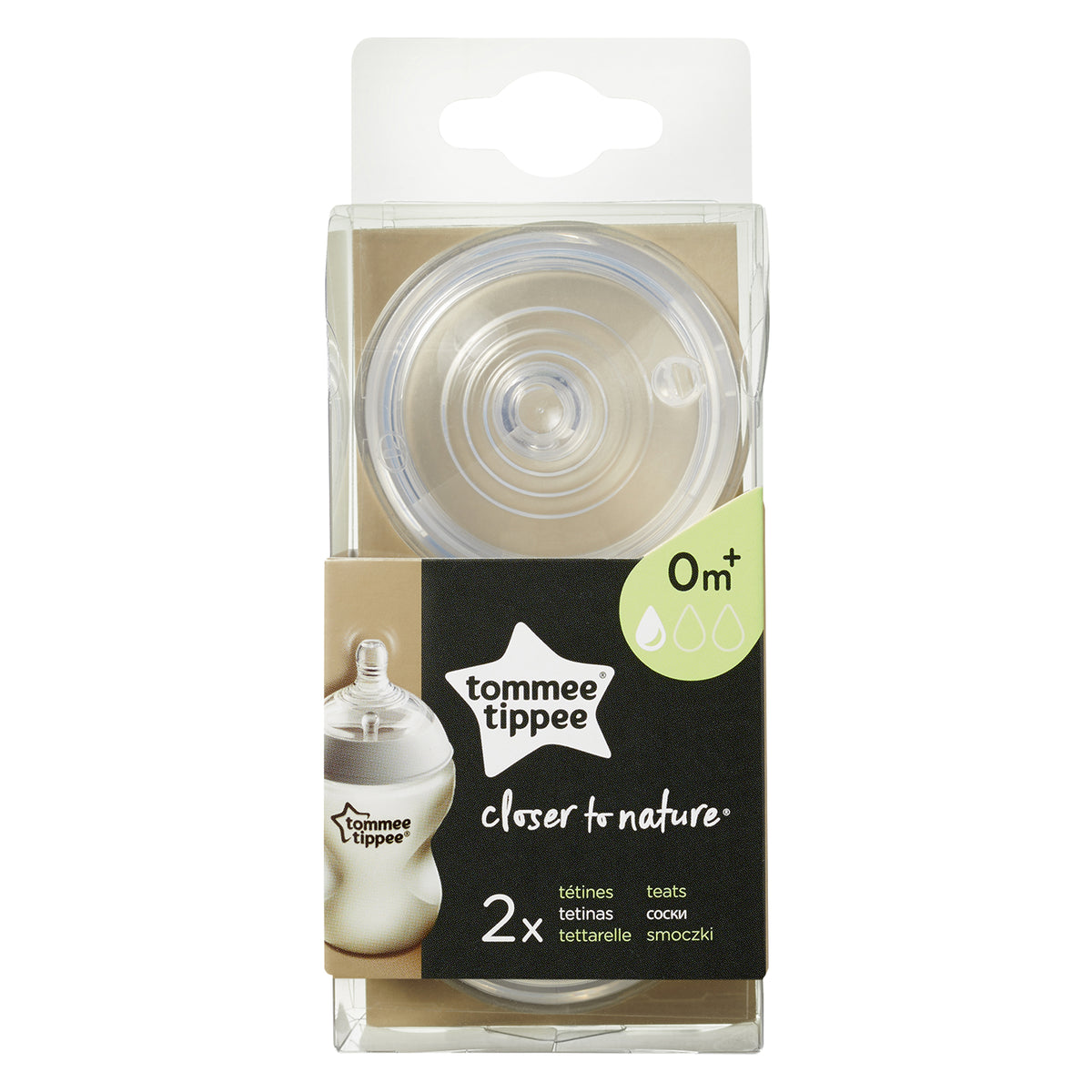 Tommee Tippee Closer to Nature PK of 2 teats- Slow flow