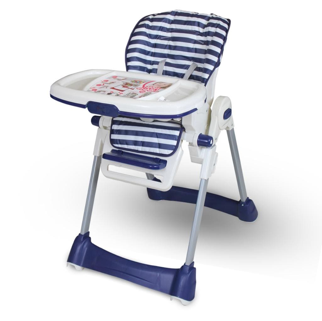 Tinnies Adjustable High Chair – Blue Stripes