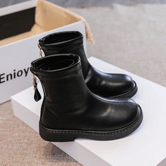Long Boots For Baby Girl-Black