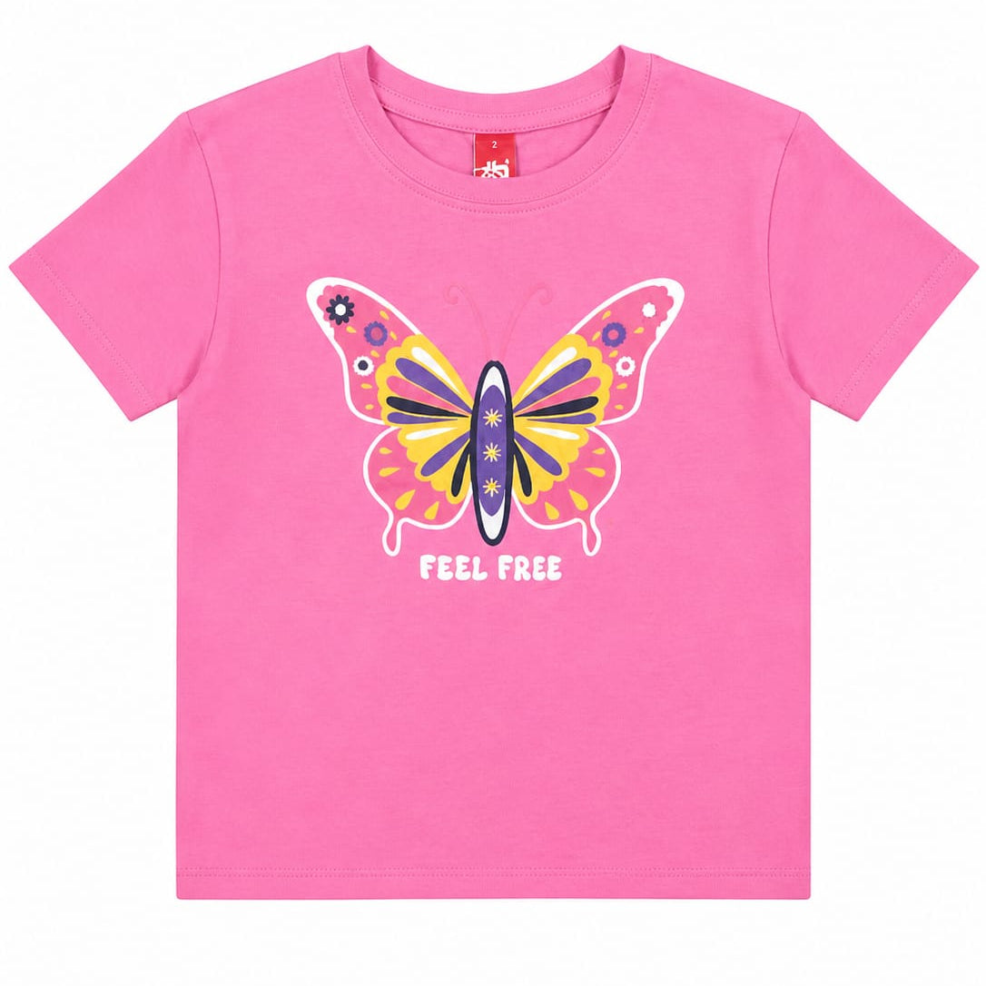 Baby Girl Summer T-Shirt - Pink Butterfly
