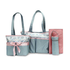 MOTHER BAG SET-GREY/PINK