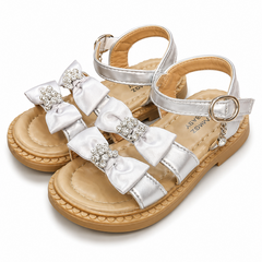 Baby Girl Silver Bow Sandal