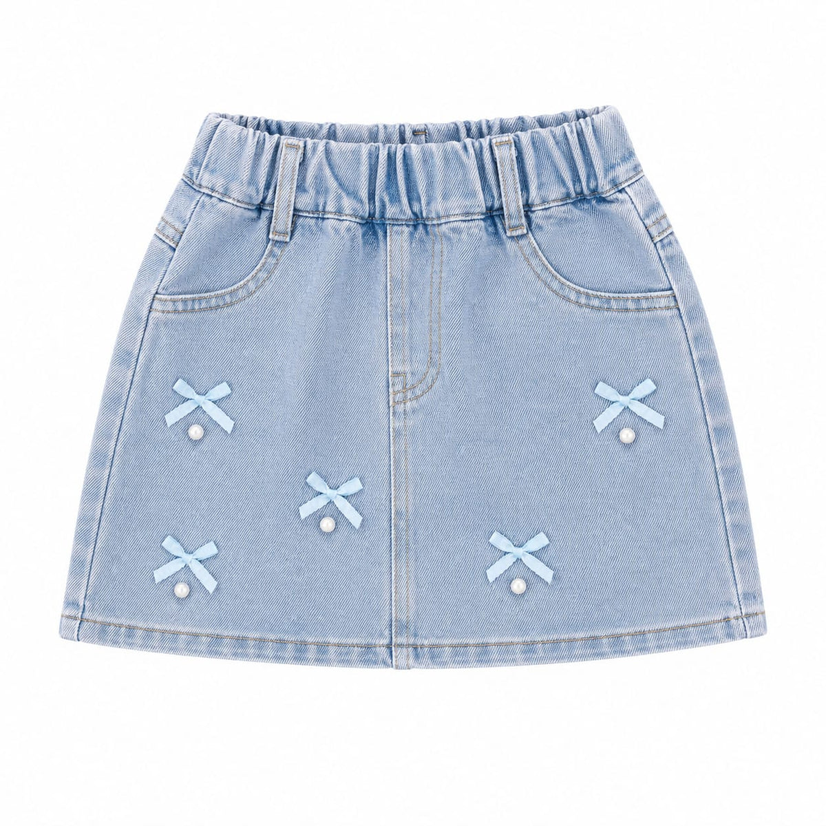 Baby Girl Denim Short - Blue Ribbon