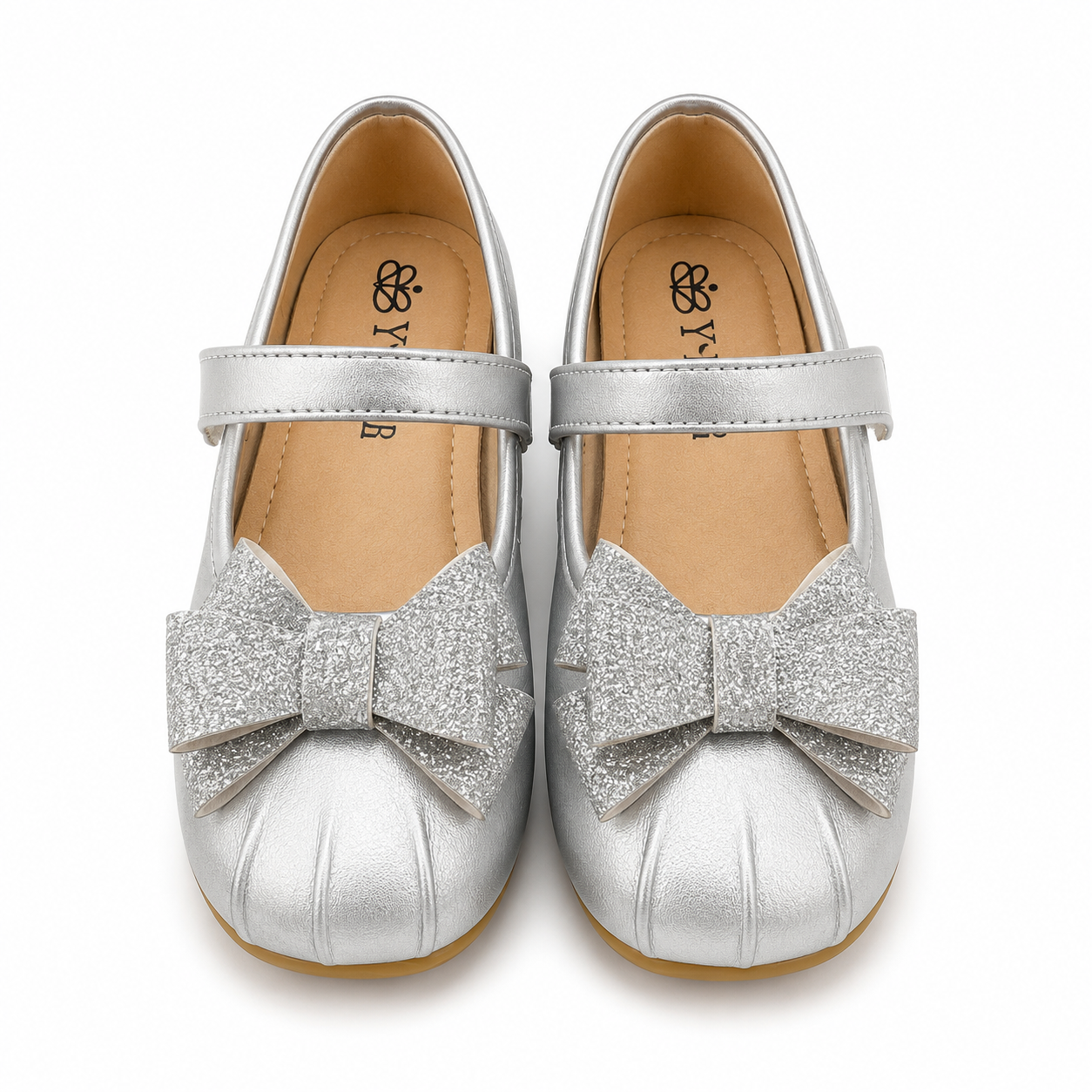 Silver Pumps Baby Girl Silver Glitter Pumps with Bow