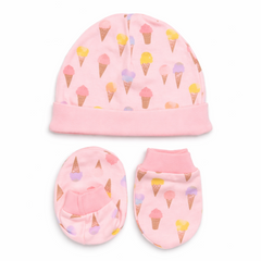 Newborn 3PC Baby Set – Mittens, Booties & Cap for Soft Comfort