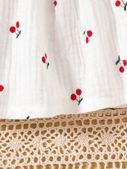 White Cotton Cherry Frock