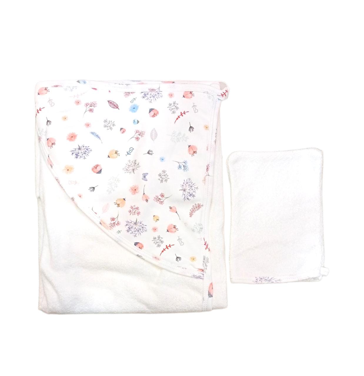 Towel Set/Floral Bath Towel/White