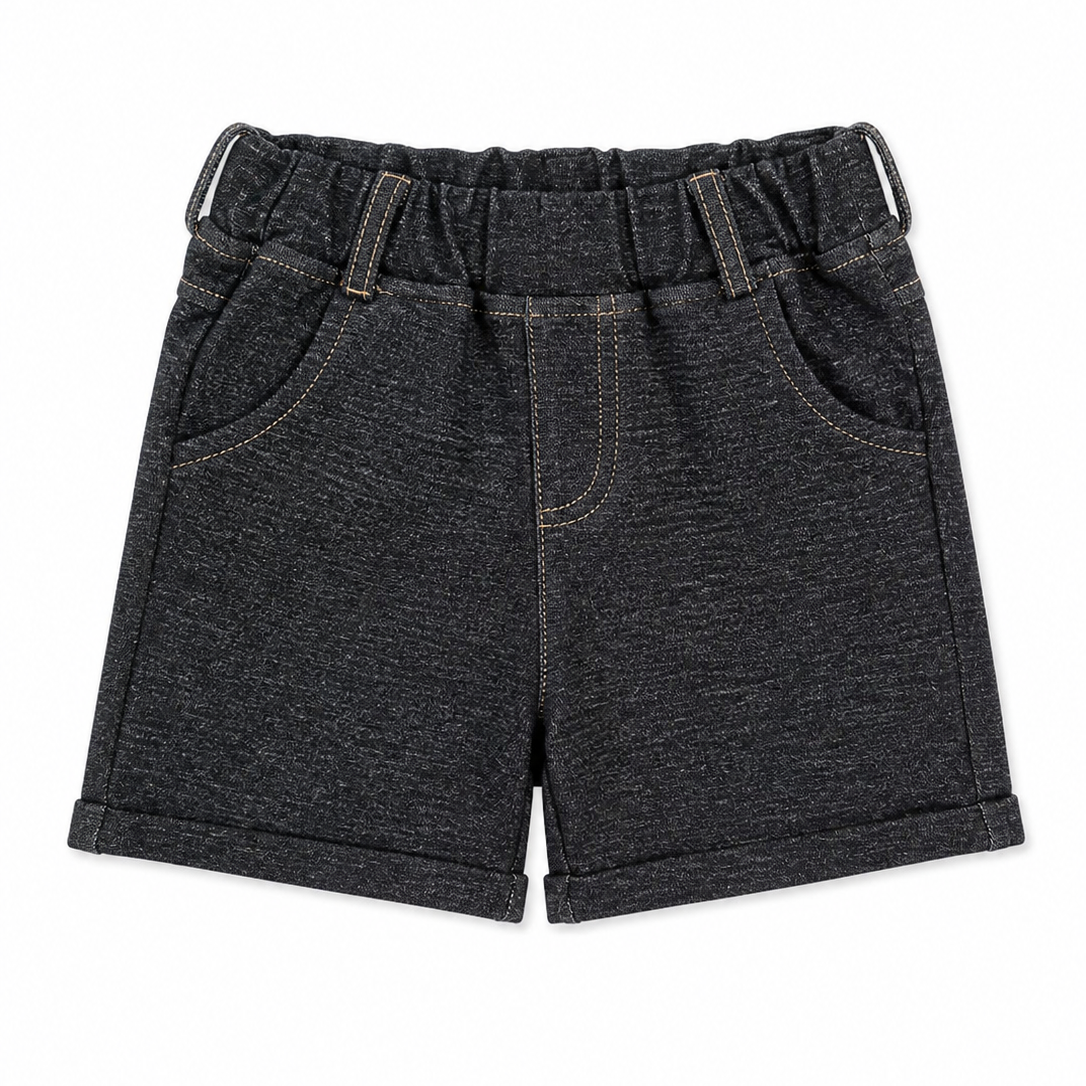 Infants Baby Round Lastic Jersey Shorts - Black