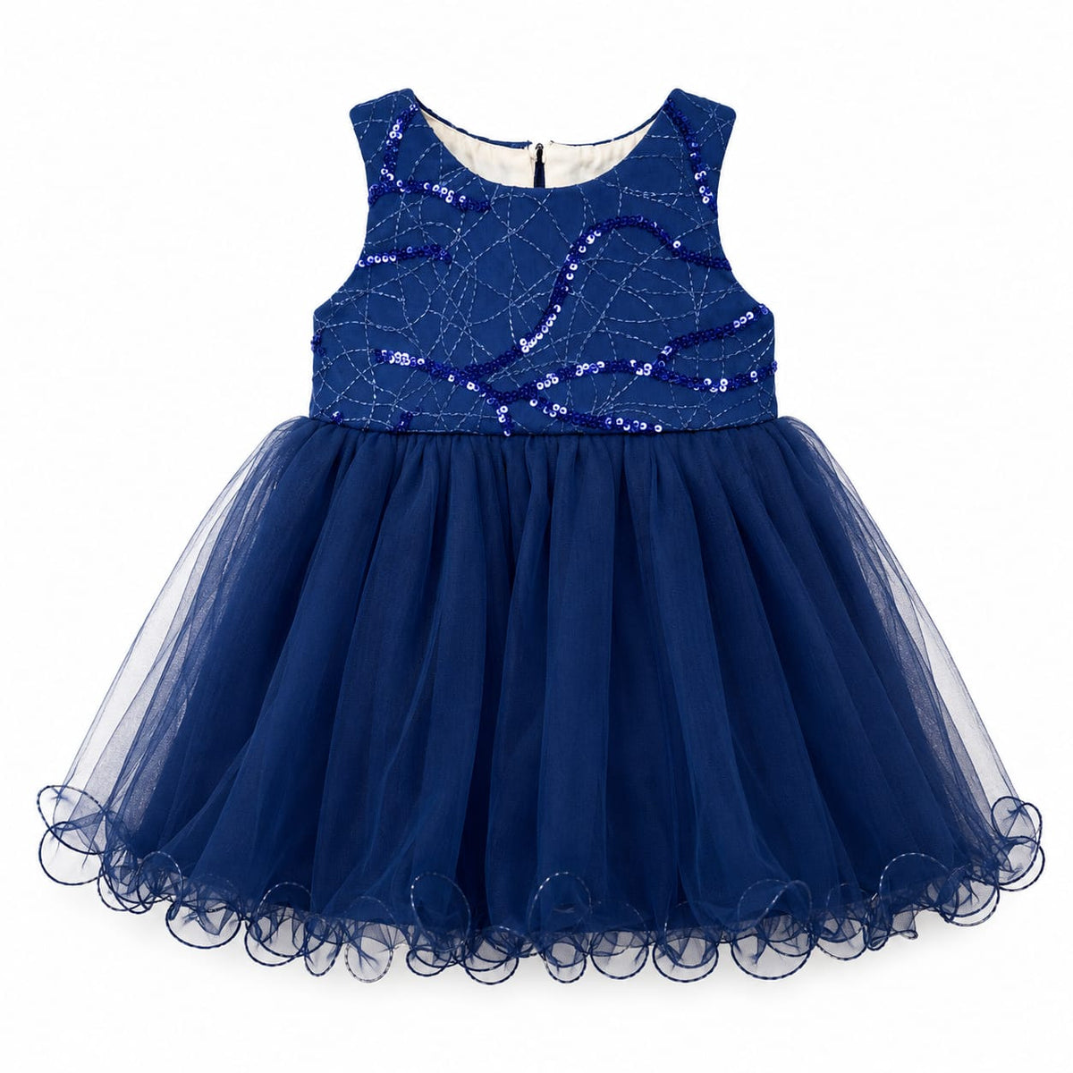 Navy Blue Sequence Partywear Frock