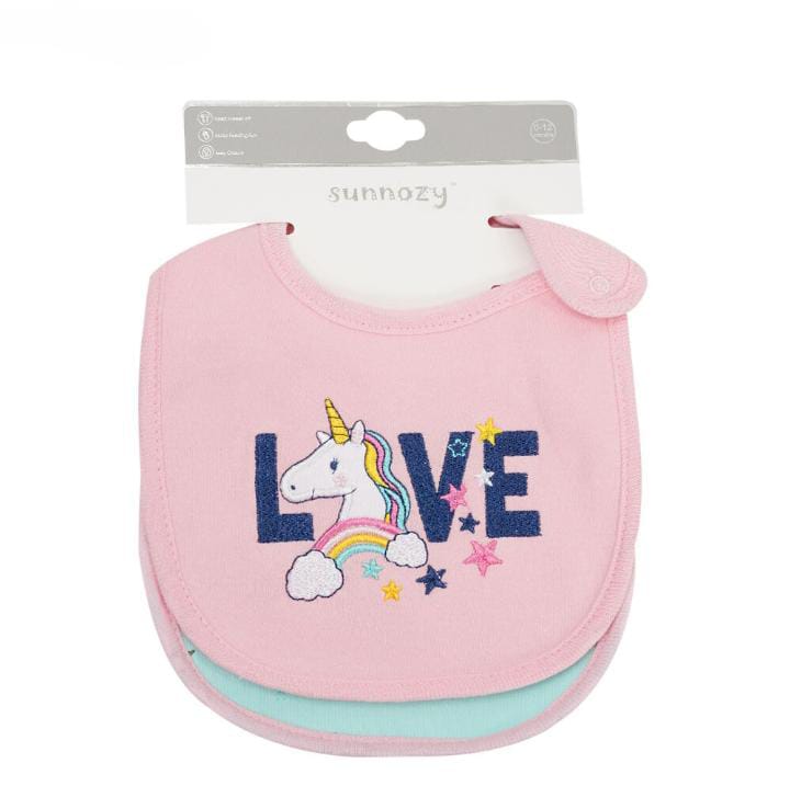 2PC Unicorn Girl Bib Set