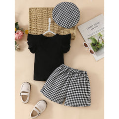 Baby Girl Black Checkered 3-Piece Outfit