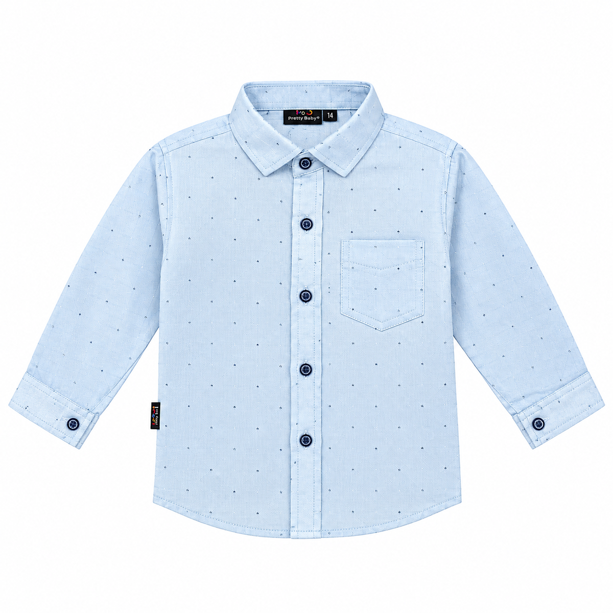 Baby Boys Full Sleeve Cotton Shirt – Front Open Button Shirt