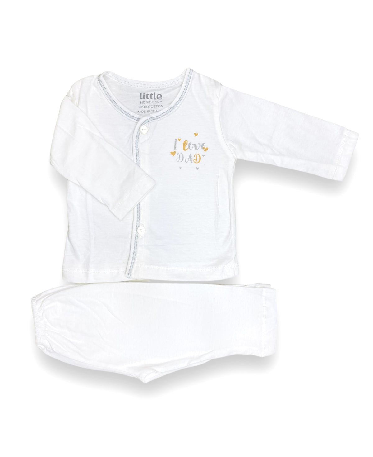 White I Love Dad Newborn Pajama Suit / Night Suit