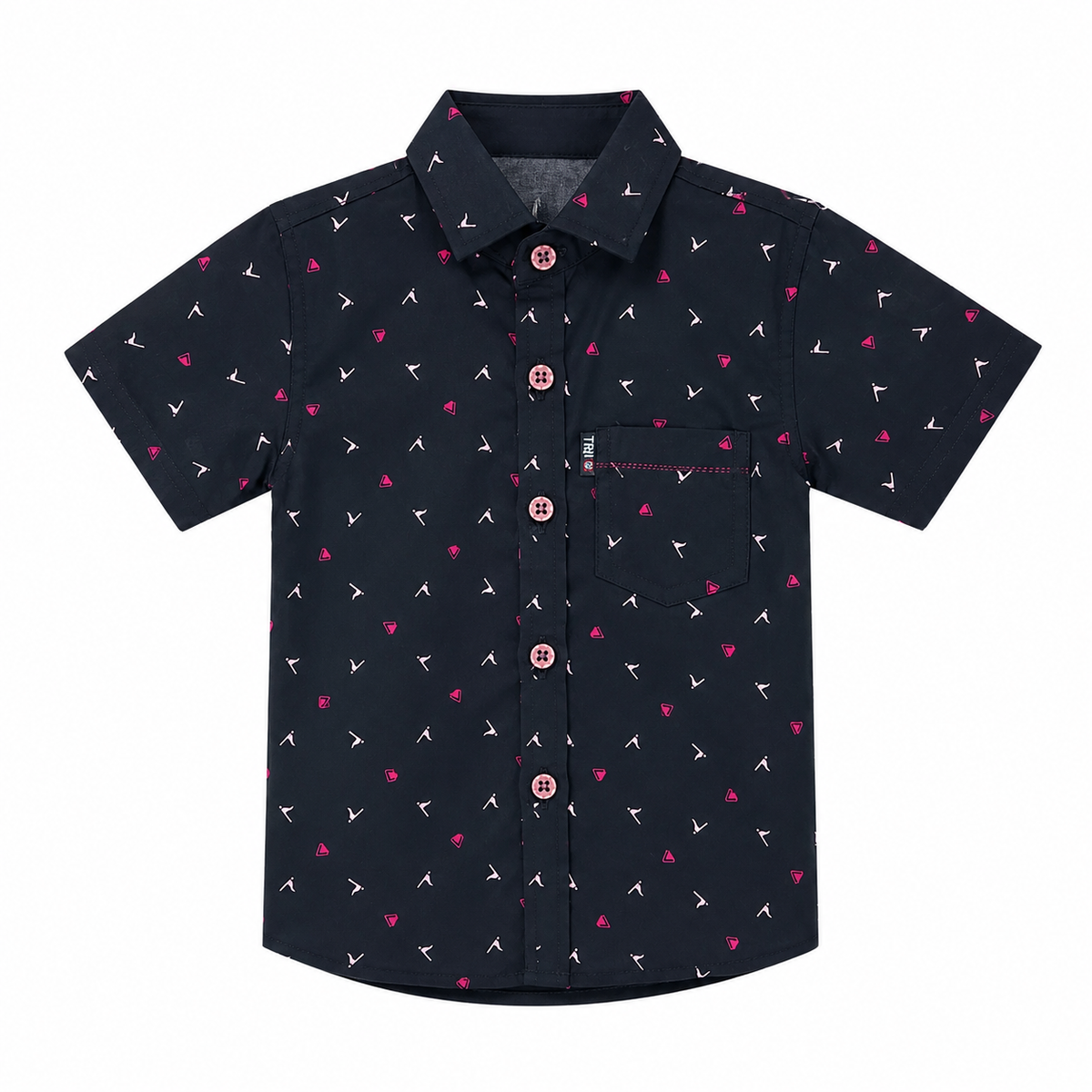 Black Polo Front Open Shirt