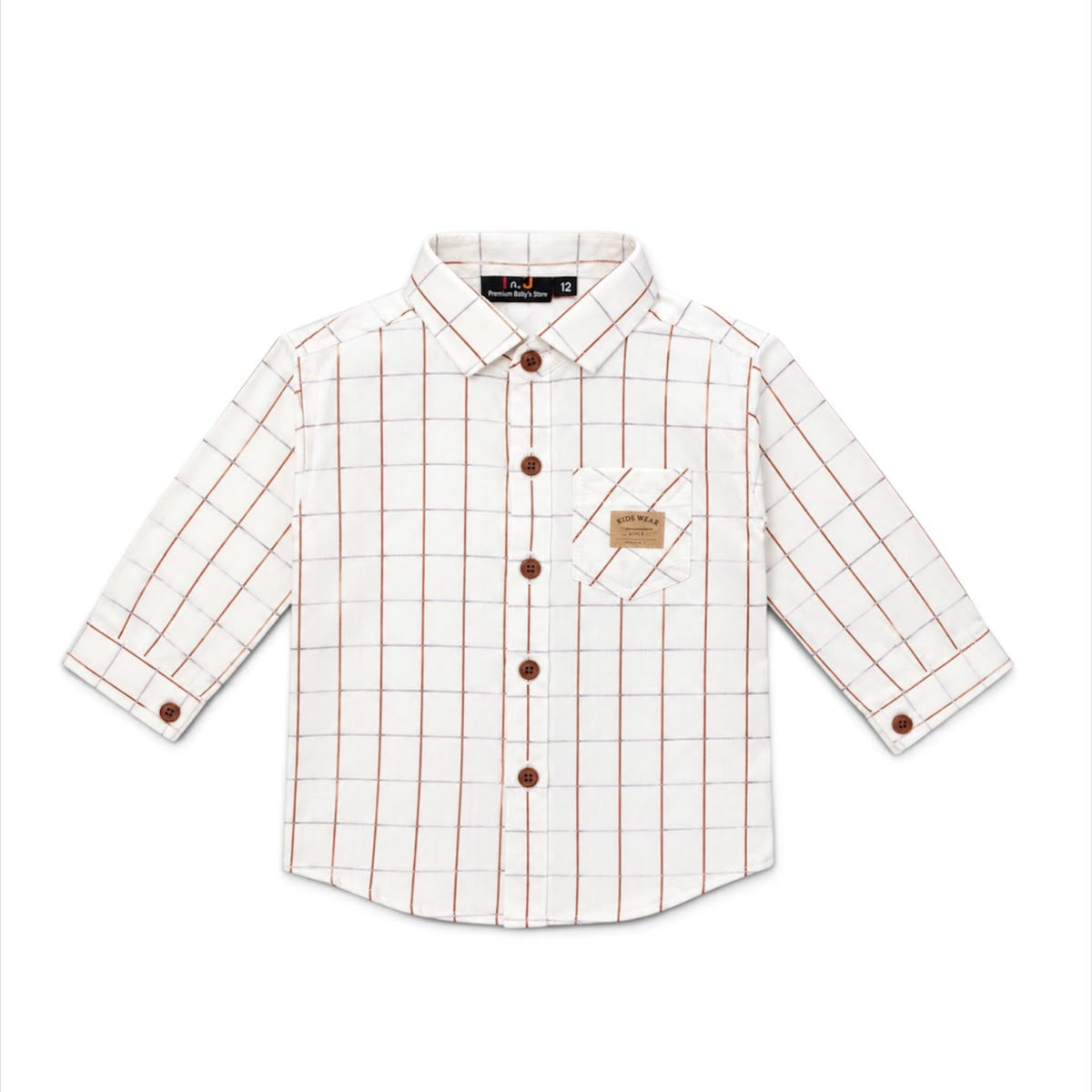 Baby Boys Full Sleeve Cotton Shirt – Front Open Button Shirt