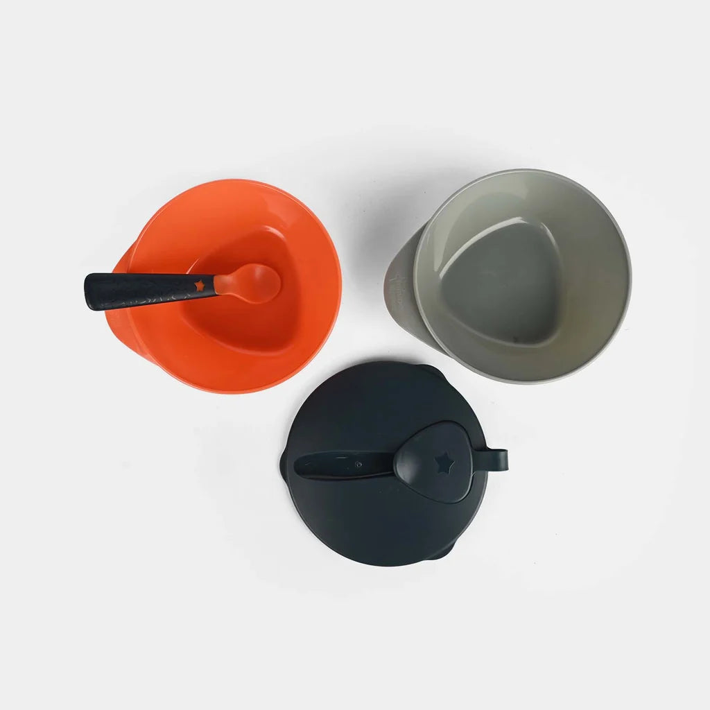 TT EASY SCOOP BOWL LID & SPOON BLACK & ORANGE