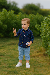 Baby Boy Blue Printed Shirt