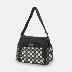 Baby Diaper Bag - Black Polka Dot Printed