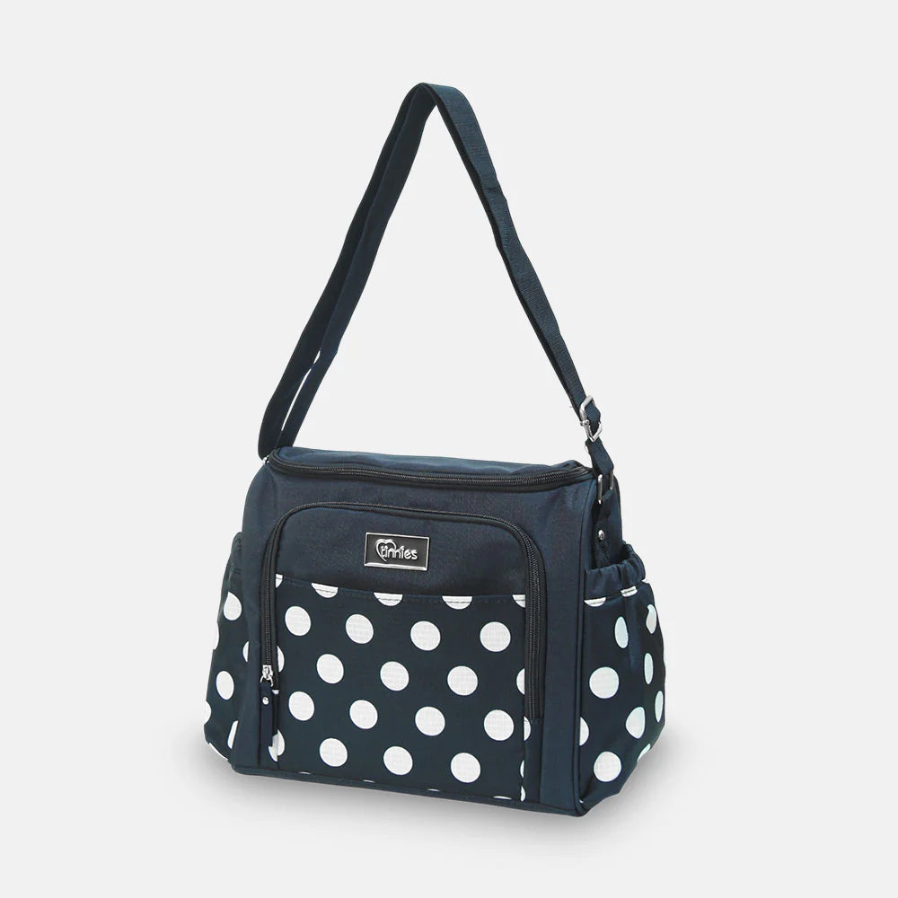 Baby Diaper Bag - Navy Polka Dot Printed