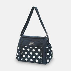 Baby Diaper Bag - Navy Polka Dot Printed