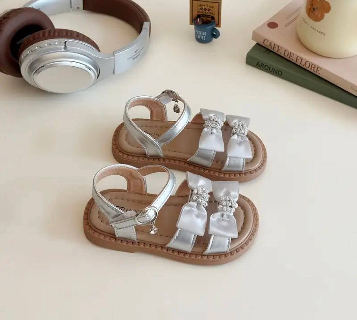 Silver Bow Sandal