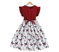 Maroon Butterfly Frock