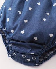 2PC White Heart Bodysuit Set