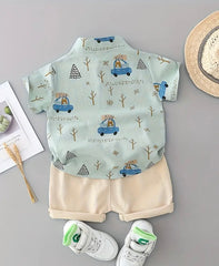 2PC Green Safari Suit