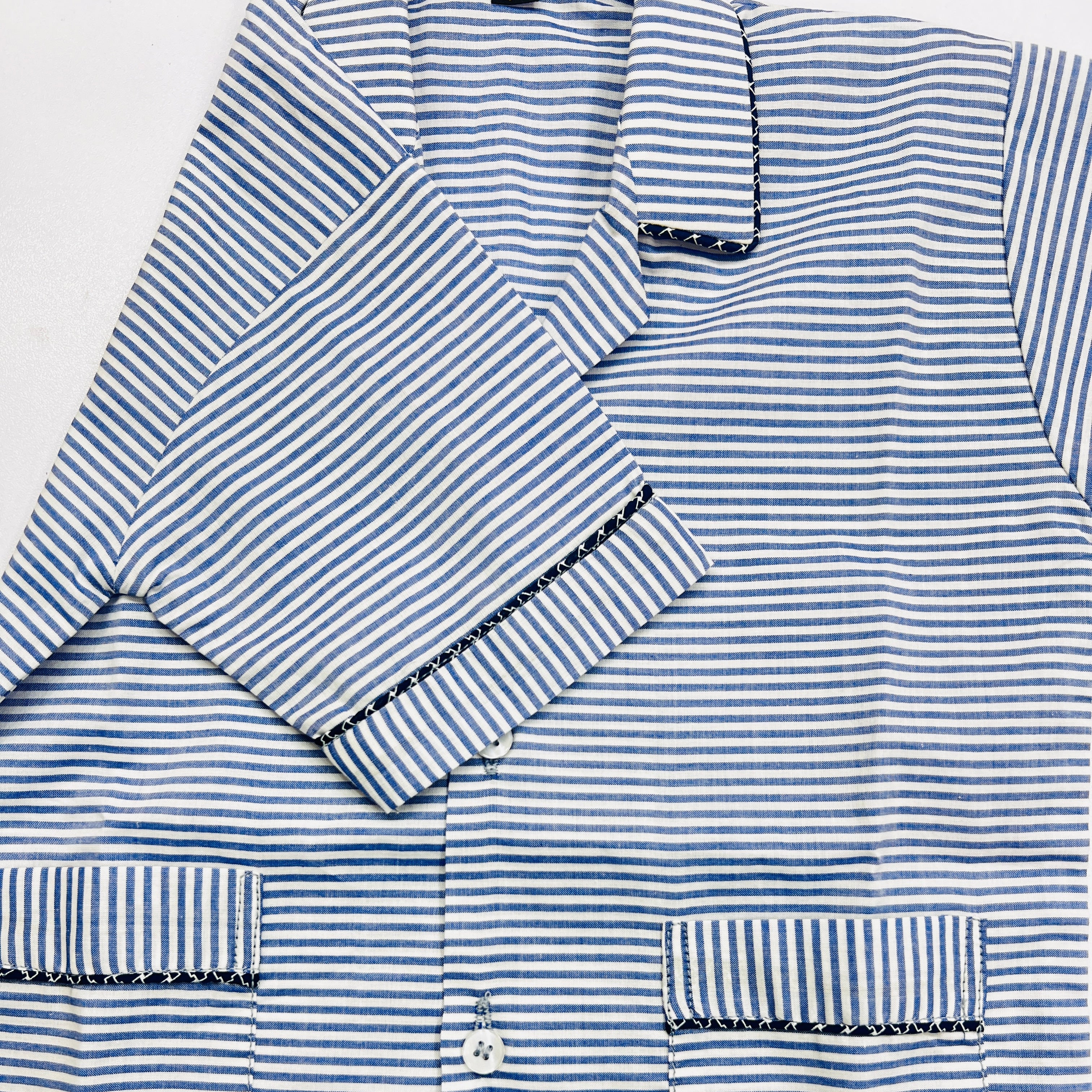 Blue Stripes Cotton Night Suit