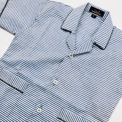 Blue Stripes Cotton Night Suit