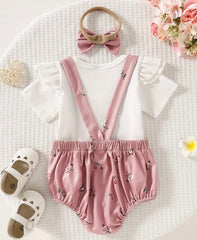 3PC Floral Print Body Suit