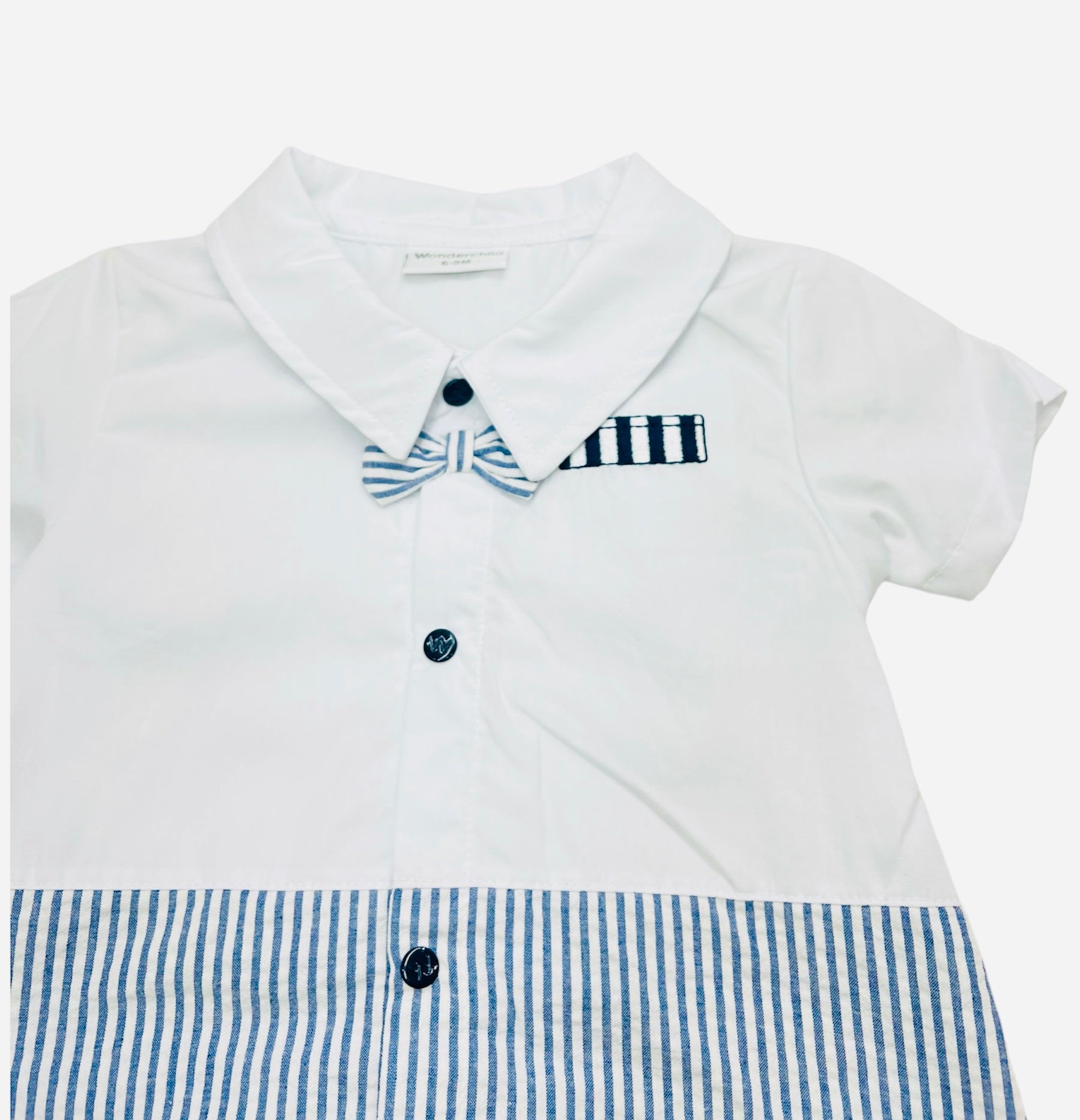 Baby Boy Formal White Romper