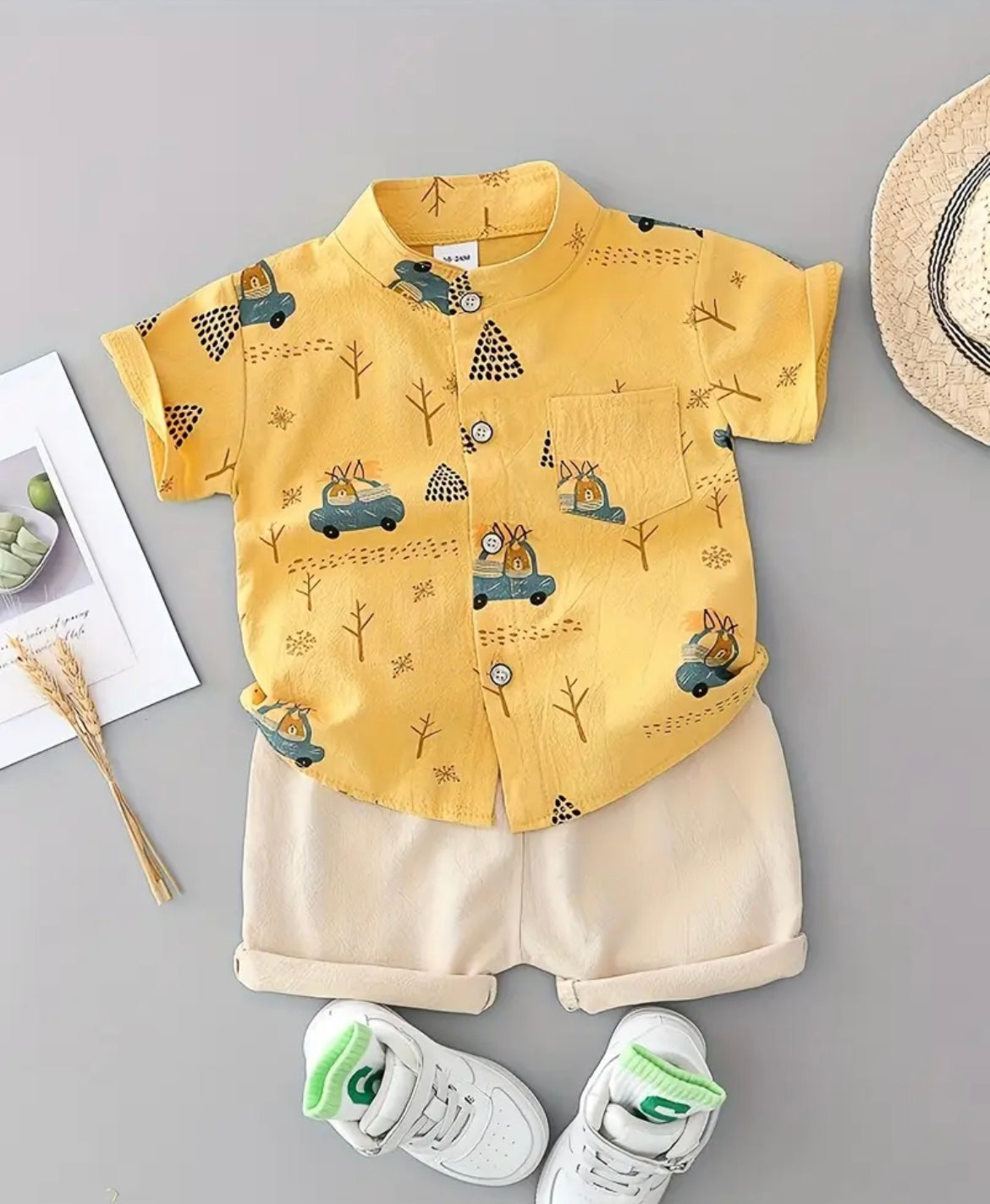2PC Yellow Safari Suit