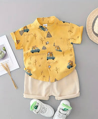 2PC Yellow Safari Suit