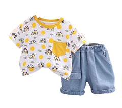 2PC Yellow Rainbow Suit